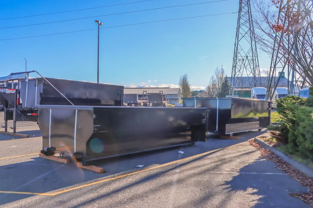Roll-off dumpster ready for waste disposal at job site for Construction Dumpster Rental in Fort Collins